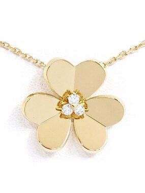 Van Cleef & Arpels 18k Yellow Gold Frivole Pendant Large Necklace